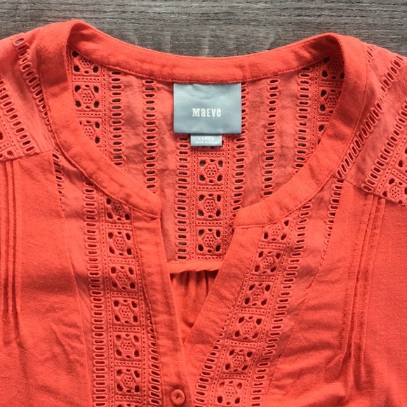 Maeve - Kailana Flutter Sleeve Top - Coral - Picture 6 of 9